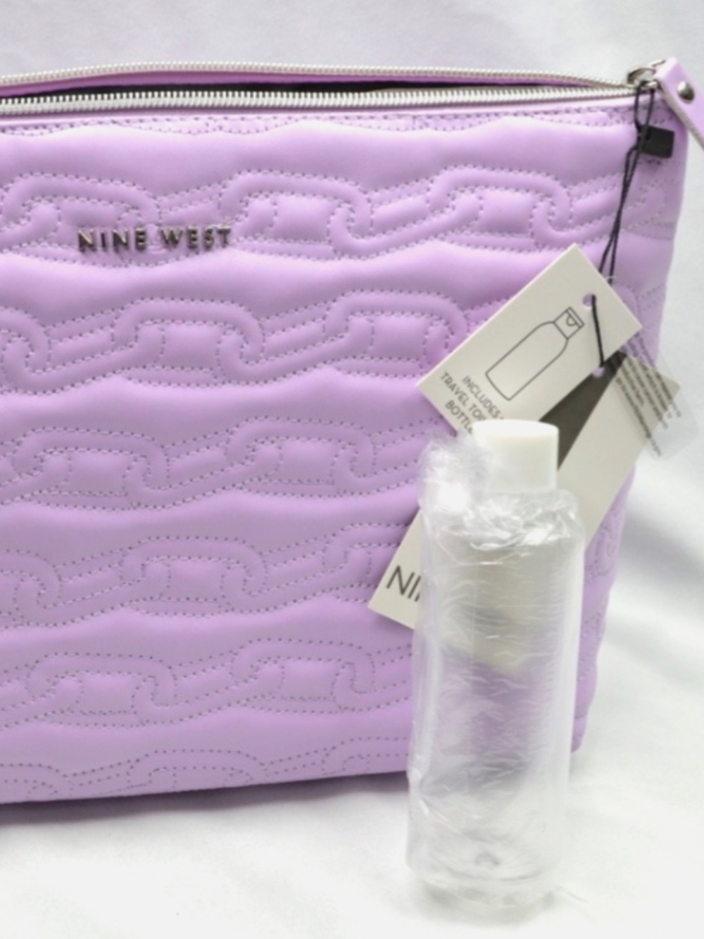 Nine West Women Cosmetics Bag - Travel Makeup and Toiletries - Chain Design NWT